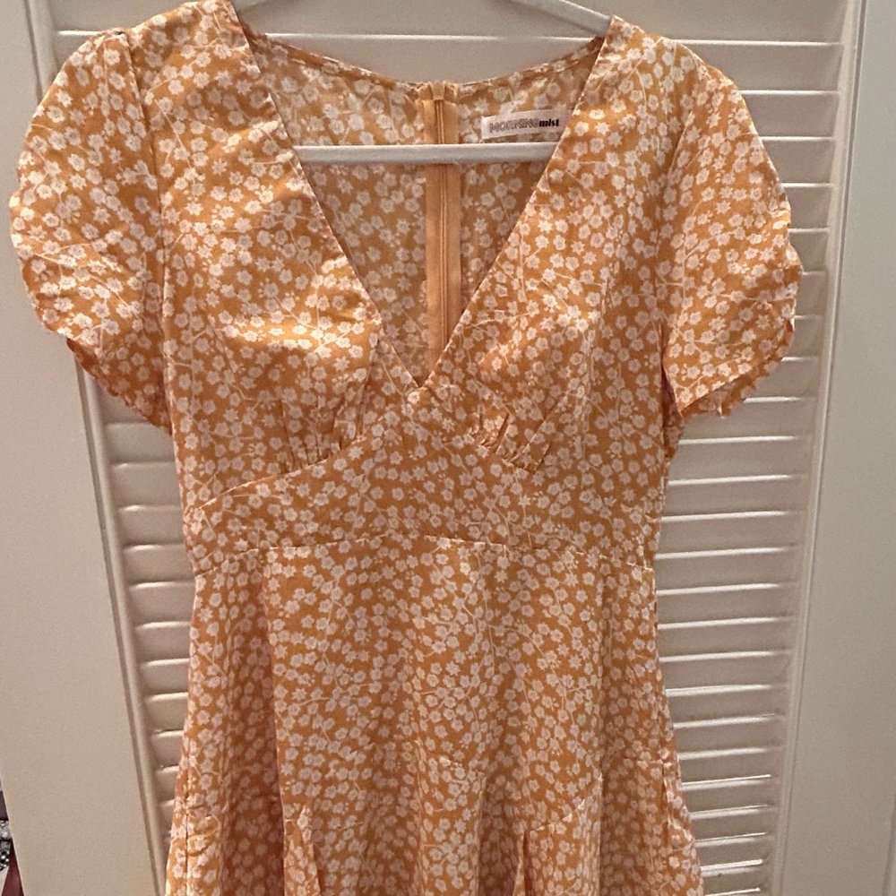 Morning Mist Yellow and White Floral Mini Dress